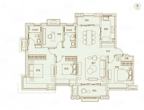 140㎡户型， 4室2厅2卫1厨， 建筑面积约140.00平米