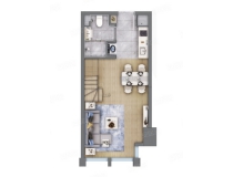 loftA户型， 公寓， 建筑面积约47.00平米