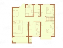 101㎡户型， 3室2厅1卫1厨， 建筑面积约101.00平米