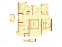 115㎡户型， 3室2厅2卫1厨， 建筑面积约115.00平米