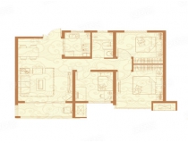98㎡户型， 3室2厅1卫1厨， 建筑面积约98.00平米