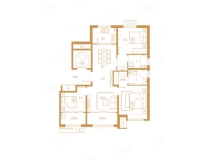 114㎡户型， 3室2厅2卫1厨， 建筑面积约114.00平米